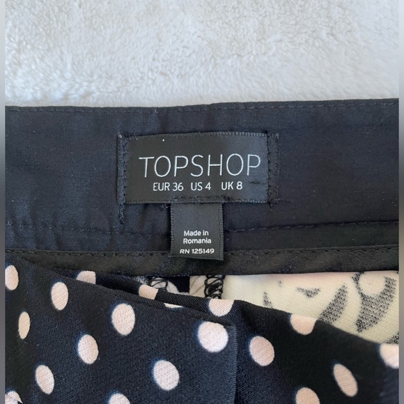 Topshop kick flare patterned high waist retro pinup pants size 4 polka dot - Picture 3 of 7